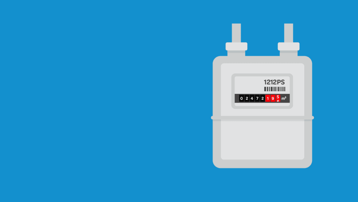gas meter on blue background