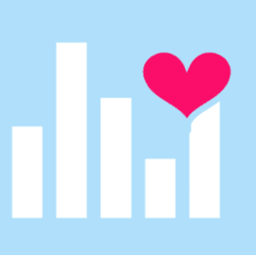 bar graph with a heart on top