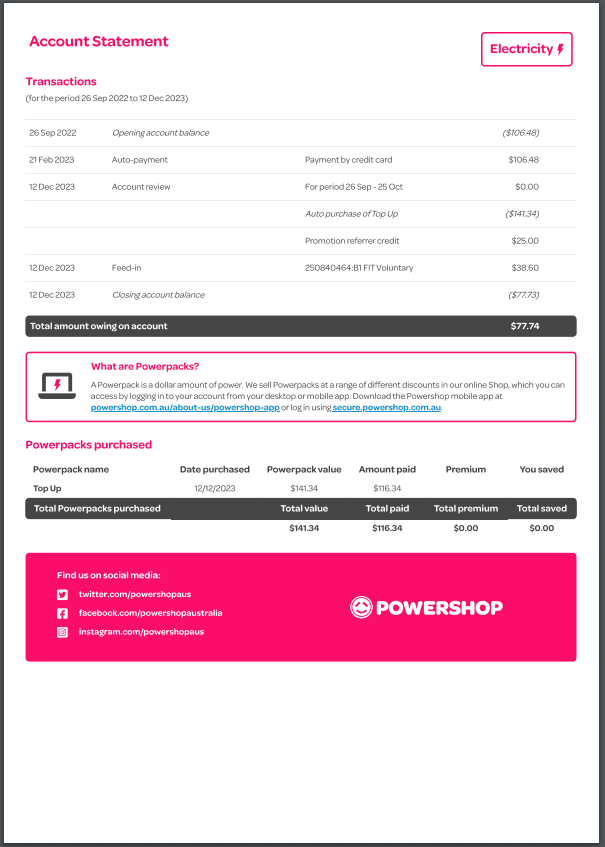 Electricity-Bill page 4 Powershop 
