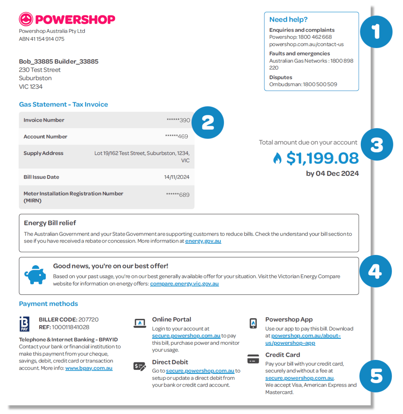 Bill Explainer - Gas - page 1