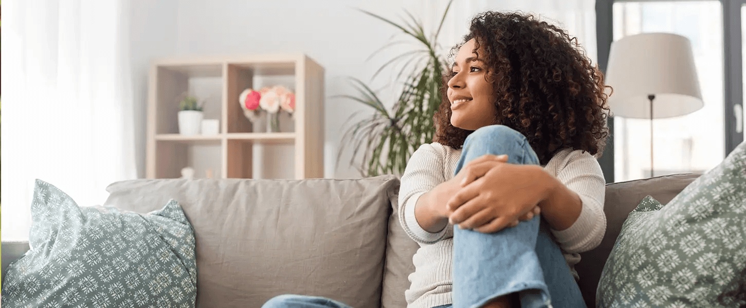 Person sitting on couch