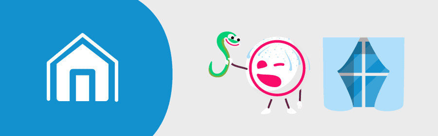 Powershop mascot Winky looking very hot and sweating, holding a green snake
